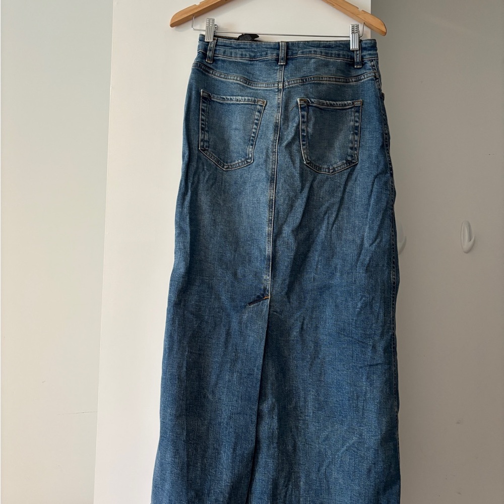 Zara blue denim maxi skirt Size M - Picture 2 of 4